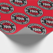 カーレーシング市松模様にフフラグ誕生日パーティー ラッピングペーパー (角)