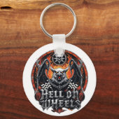 カーレーシング市松模様にフラッグモータースポーツアクセサリー キーホルダー (裏面)