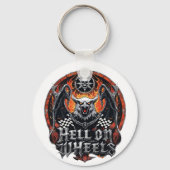 カーレーシング市松模様にフラッグモータースポーツアクセサリー キーホルダー (裏面)