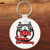 カーレーシング5誕生日Tシャツとギフト キーホルダー (正面)