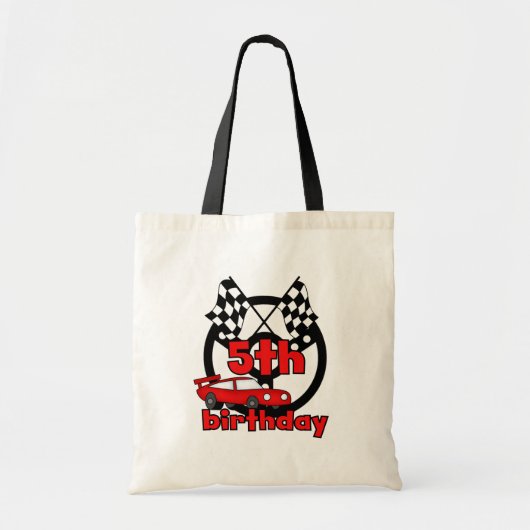 カーレーシング5誕生日Tシャツとギフト トートバッグ (正面)