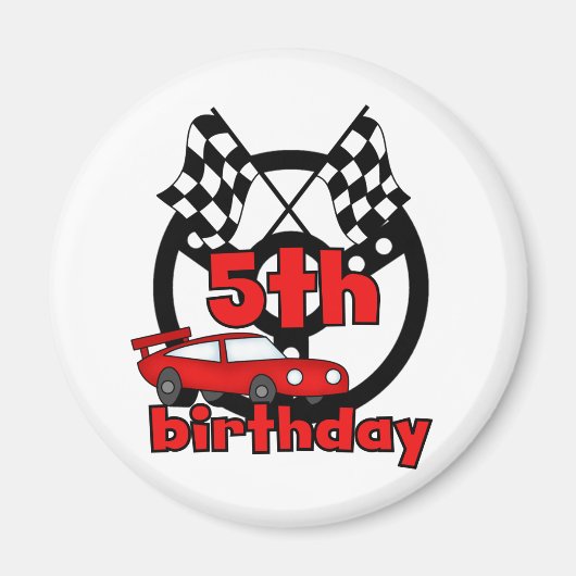 カーレーシング5誕生日Tシャツとギフト マグネット (正面)