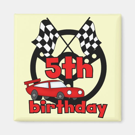 カーレーシング5誕生日Tシャツとギフト マグネット (正面)