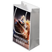 カーレースお誕生日ケーキ- スモールペーパーバッグ (裏面アングル)