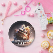 カーレースお誕生日ケーキ- ペーパープレート (パーティー)