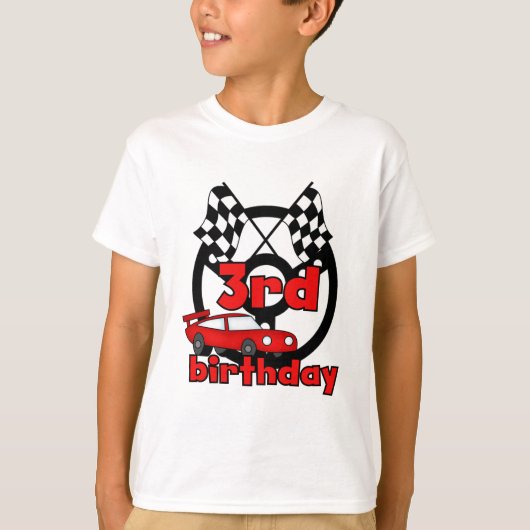 カーレースの第3誕生日のTシャツおよびギフト Tシャツ (正面)