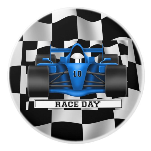 カーレースの自動男の子部屋のドレッサーの引出しのノブの引き セラミックノブ (正面)