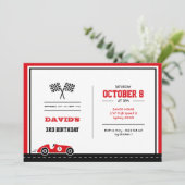 カーレースの誕生日の招待状 招待状 (スタンド正面)
