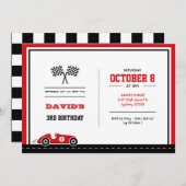 カーレースの誕生日の招待状 招待状 (正面/裏面)
