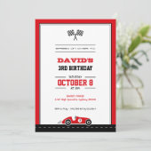 カーレースの誕生日の招待状 招待状 (スタンド正面)