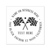 カーレーストラッ市松模様にクフラグ名差出人住所 セルフインキングスタンプ (デザイン)