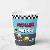 カーレースボーイ誕生日パーティー 紙コップ (裏面)