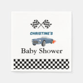 カーレースボーイ赤ちゃんシャワーパーティー スタンダードカクテルナプキン (正面)