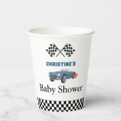 カーレースボーイ赤ちゃんシャワーパーティー 紙コップ (裏面)