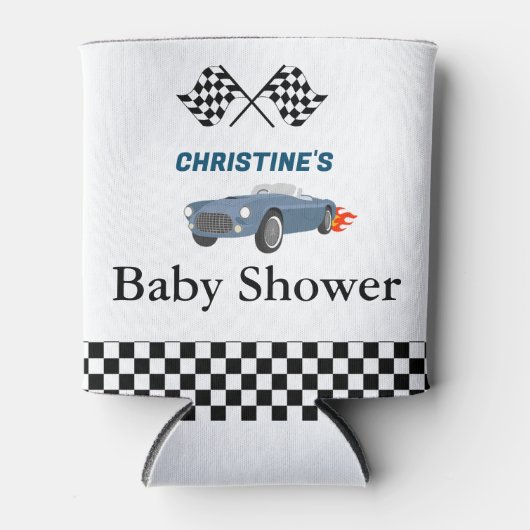 カーレースボーイ赤ちゃんシャワーパーティー 缶クーラー (正面)