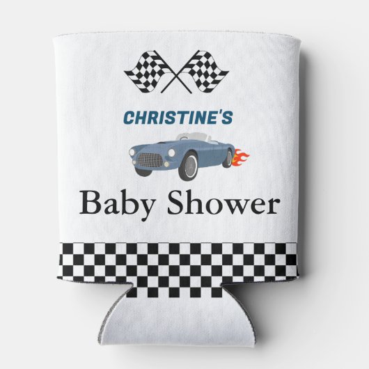 カーレースボーイ赤ちゃんシャワーパーティー 缶クーラー (裏面)