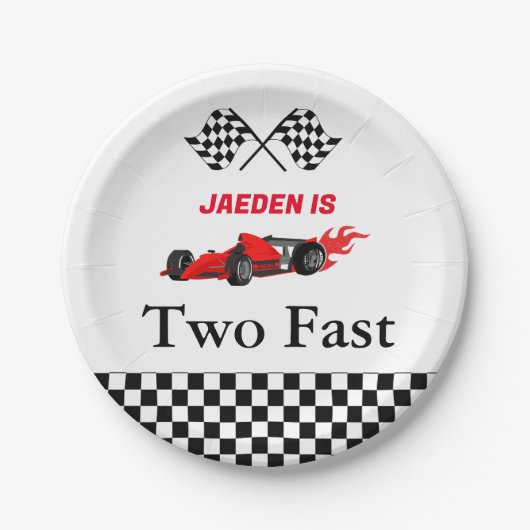 カーレースボーイ2nd誕生日パーティー ペーパープレート (正面)