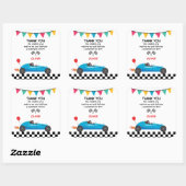 カーレース子供の誕生日パーティの招待状レーサー スクエアシール (シート)