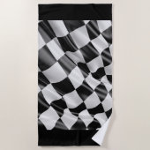 カーレース用の市松模様にビーチタオル。 ビーチタオル (正面)