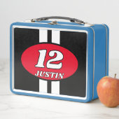 カーレース番号デザインカスタムキッズ メタルランチボックス (インサイチュ)