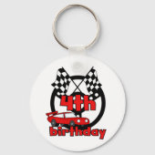 カーレース4th誕生日Tシャツとギフト キーホルダー (正面)