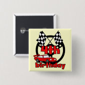 カーレース4th誕生日Tシャツとギフト 缶バッジ (正面&裏面)