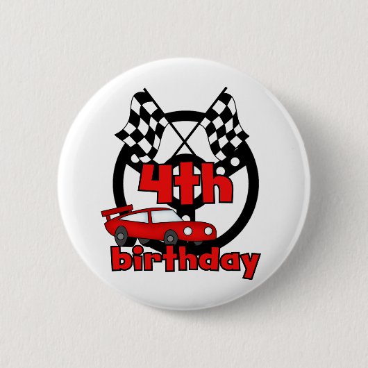 カーレース4th誕生日Tシャツとギフト 缶バッジ (正面)