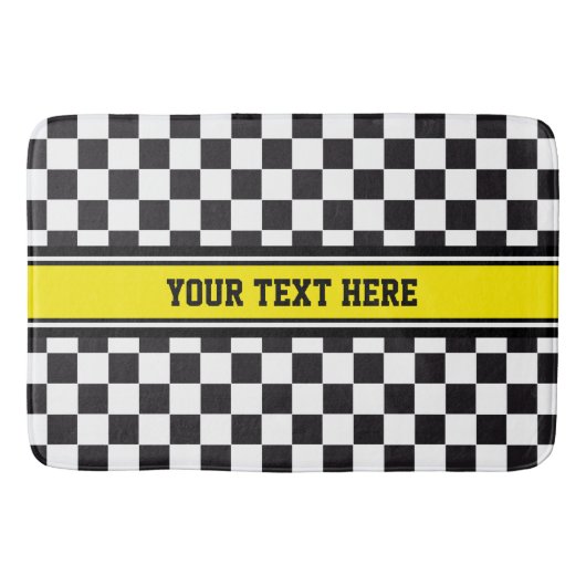 カーレース/チェスパターン+あなたのバックガー。&アイディア バスマット (正面)