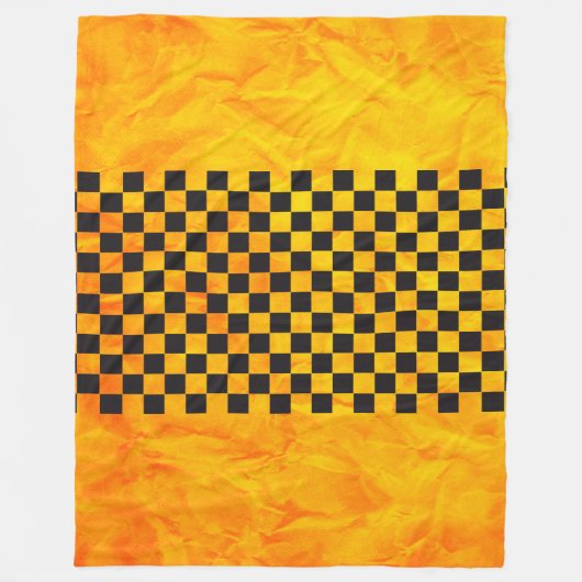カーレース/チェスパターン+あなたのバックガー。&アイディア フリースブランケット (正面)