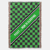 カーレース/チェスパターン+あなたのバックガー。&文字 スローブランケット (正面縦)