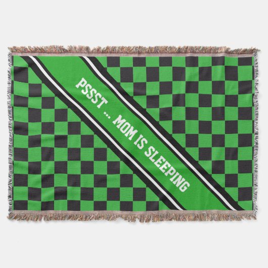 カーレース/チェスパターン+あなたのバックガー。&文字 スローブランケット (正面)