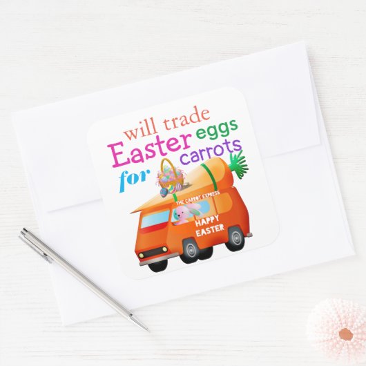 カーロカラフルットのバニーバスのためのイースターエッグを交換 スクエアシール (封筒)