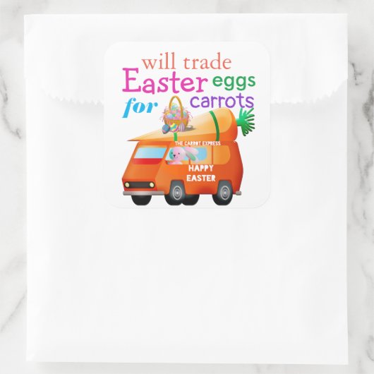 カーロカラフルットのバニーバスのためのイースターエッグを交換 スクエアシール (バッグ)