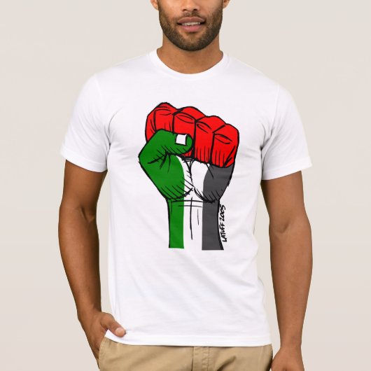 カーロスLatuffのパレスチナの握りこぶしのTシャツ Tシャツ (正面)