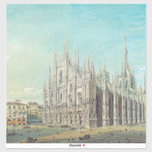 カーロ・ボッソリによるミラノのドゥオーモ広場 1850年代 アート  シール