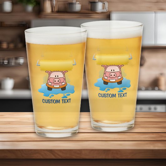 カーワッシュの豚のキャラクター タンブラーグラス