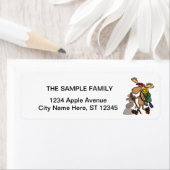 カーンおもしろいマンガとムースのハイキング ラベル (インサイチュ)