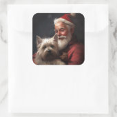 カーンテリアウィズサンタクロースフェスティバルクリスマス スクエアシール (バッグ)