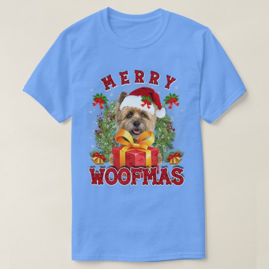 カーンテリアメリークリスマスウーフマスクリスマスライツサンタ Tシャツ (デザイン正面)
