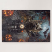 カーンテリアライディングオートバイハロウィーン怖い ジグソーパズル (横)