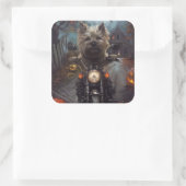 カーンテリアライディングオートバイハロウィーン怖い スクエアシール (バッグ)