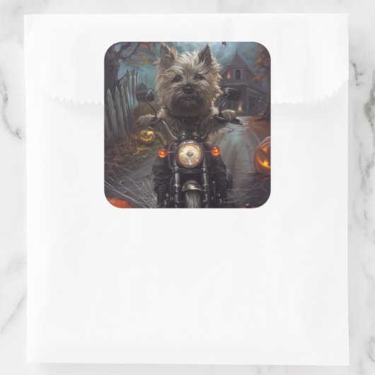 カーンテリアライディングオートバイハロウィーン怖い スクエアシール (バッグ)