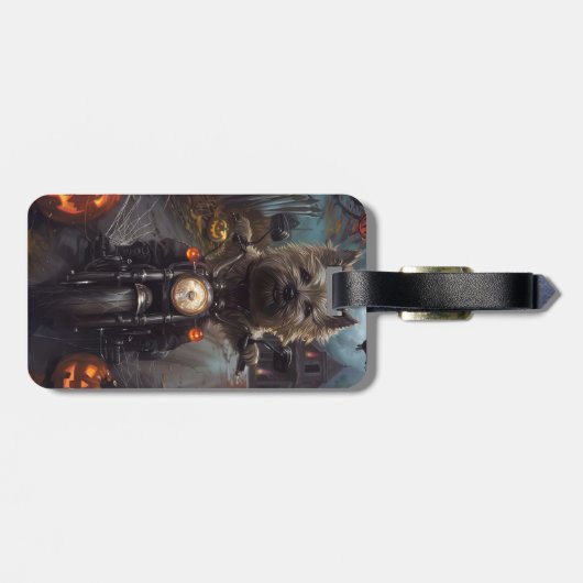 カーンテリアライディングオートバイハロウィーン怖い ラゲッジタグ (裏面横)