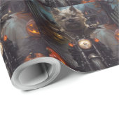 カーンテリアライディングオートバイハロウィーン怖い ラッピングペーパー (ロールコーナー)