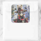 カーンテリアードッグはオートバイクリスマスに乗る スクエアシール (バッグ)