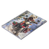 カーンテリアードッグはオートバイクリスマスに乗る ノートブック (左側)