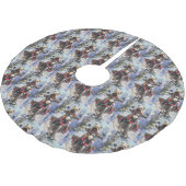 カーンテリアードッグはオートバイクリスマスに乗る ブラッシュドポリエステルツリースカート (アングル)