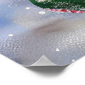 カーンテリアードッグはオートバイクリスマスに乗る ポスター (角)