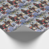 カーンテリアードッグはオートバイクリスマスに乗る ラッピングペーパー (角)