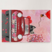 カーンテリアー車ハートバレンタイン ジグソーパズル (横)